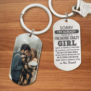 GeckoCustom I'm Already Taken By Valentine Metal Keychain Sorry HN590