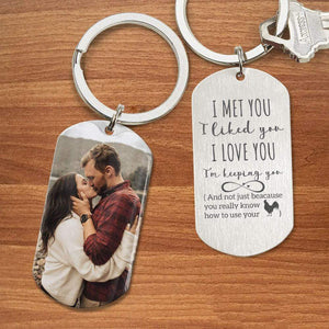 GeckoCustom I Met You I Liked You I Love You Couple Metal Keychain HN590