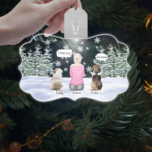 GeckoCustom I Miss You - Christmas Memorial For Dog Mom Medallion Led Acrylic Ornament Personalized Gift HO82 893270 3 inches