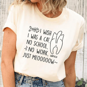 GeckoCustom I Wish I Was A Cat No School No Work Just Meooow Shirt Personalized Gift T286 889788