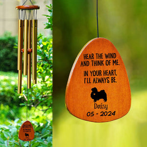 GeckoCustom In Your Heart I'll Always Be Dog Memorial Wind Chimes Personalized Gifts TA29 889877