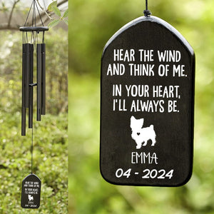 GeckoCustom In Your Heart I'll Always Be Dog Memorial Wind Chimes Personalized Gifts TA29 889877