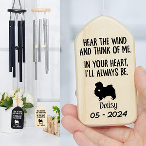 GeckoCustom In Your Heart I'll Always Be Dog Memorial Wind Chimes Personalized Gifts TA29 889877