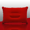 GeckoCustom Inflatable Air Pillow Bed Sleeping Camping Pillow PVC Nylon Neck Stretcher Backrest Pillow for Travel Plane Head Rest Support red / 34X22cm