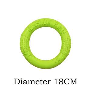 GeckoCustom Interactive Training Ring Puller Resistant Flying Discs Bite Ring Toy For Dog Green-18CM