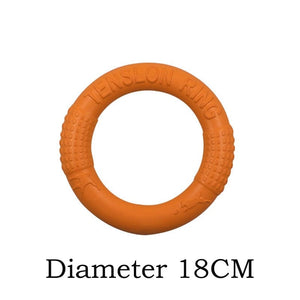 GeckoCustom Interactive Training Ring Puller Resistant Flying Discs Bite Ring Toy For Dog Orange-18CM