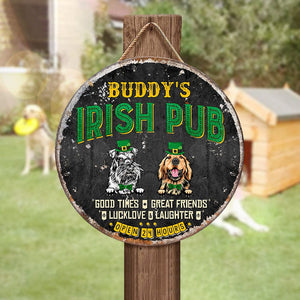 GeckoCustom Irish Pub St.Patrick's Day Dog Wooden Door Sign HN590