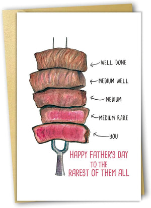 GeckoCustom Joke Fathers Day Card for Dad, Birthday Card for Dad, Emergency Extra Funny Joker Greeting Card for the Father'S Day Gifts, Variety Joke Card for Father, Fathers Day Card from Daughter Steak