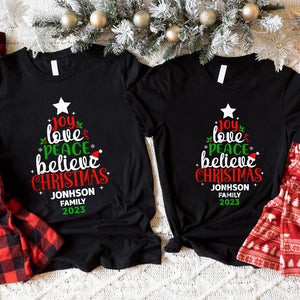 GeckoCustom Joy Love Peace Believe Christmas Family Tees Personalized Gift N304 889940