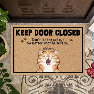 GeckoCustom Keep The Door Closed For Cat Lovers Doormat N304 889382