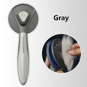 GeckoCustom Kimpets Cat Comb Dog Hair Remover Brush Pet Grooming Slicker Needle Comb Removes Tangled Self Cleaning Pet Supplies Accessories Gray