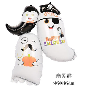 GeckoCustom Large Inflatable Ghost Tree Pumpkin Witch Balloons Halloween Spider Bat Mummy Balloon Scary Halloween Party Decoration Kids Toy Blue / Other