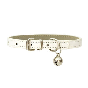 GeckoCustom Leather Small Dog Cat Collar with Bell as picture13 / XS