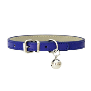 GeckoCustom Leather Small Dog Cat Collar with Bell