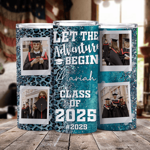 GeckoCustom Let The Adventure Begin Class Of 2024 Straight Skinny Tumbler, Personalized Polaroid Tumbler, 20 Oz Tumbler HN590 HA75 891898 Stainless Steel / 20 oz