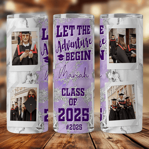 GeckoCustom Let The Adventure Begin Class Of 2024 Straight Skinny Tumbler, Personalized Polaroid Tumbler, 20 Oz Tumbler HN590 HA75 891898 Stainless Steel / 20 oz