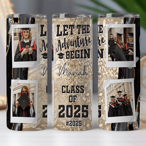 GeckoCustom Let The Adventure Begin Class Of 2024 Straight Skinny Tumbler, Personalized Polaroid Tumbler, 20 Oz Tumbler HN590 HA75 891898 Stainless Steel / 20 oz