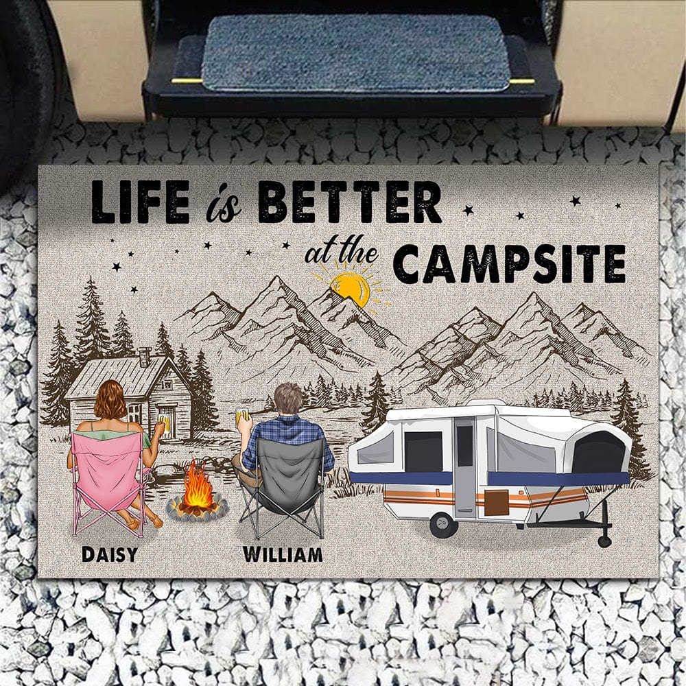 GeckoCustom Life Is Better At The Campsite Camping Doormat K228 889633