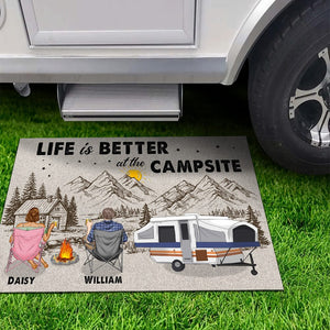 GeckoCustom Life Is Better At The Campsite Camping Doormat K228 889633