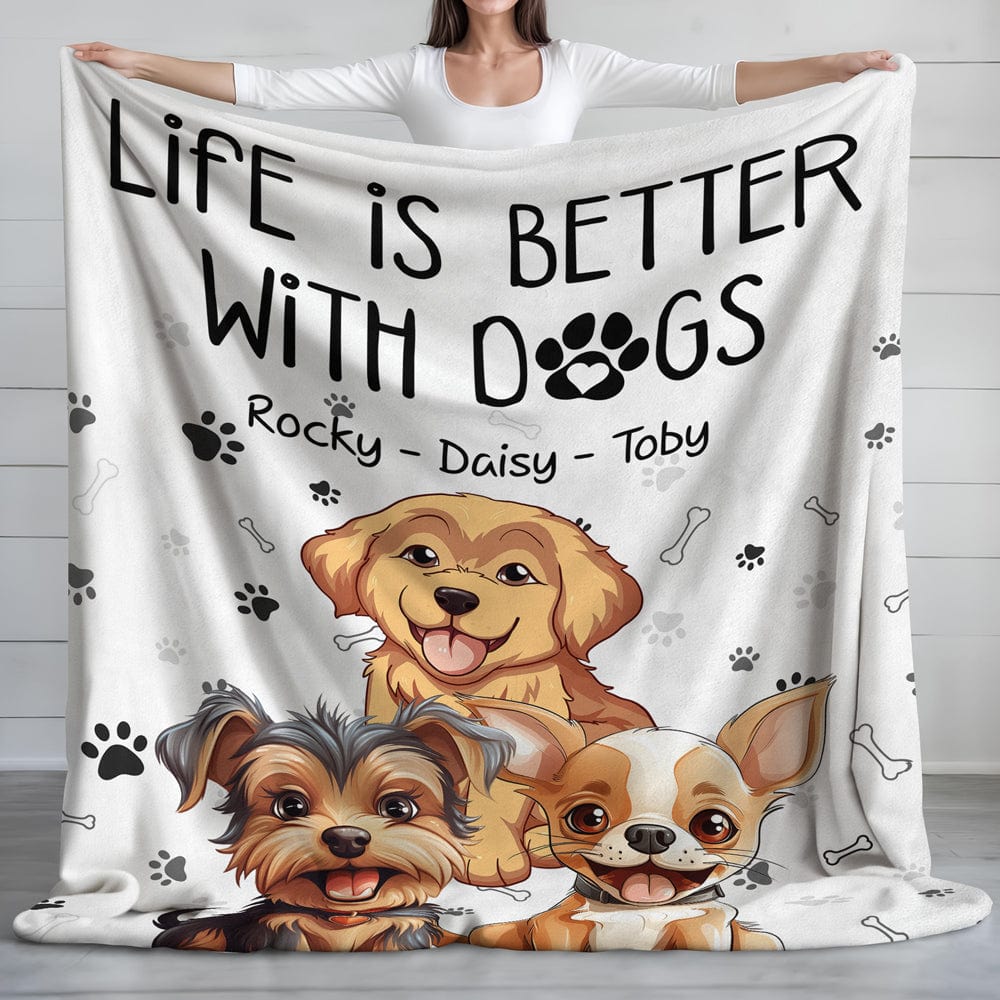 GeckoCustom Life Is Better With Dog Blanket For Dog Lover TH10 892435
