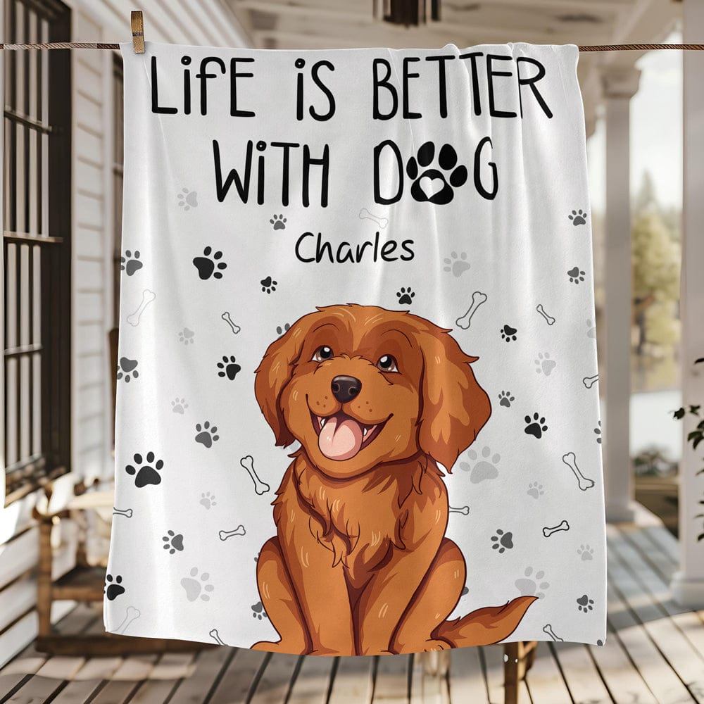 GeckoCustom Life Is Better With Dog Blanket For Dog Lover TH10 892435