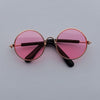 GeckoCustom Lovely Vintage Round Cat Sunglasses Reflection Eye wear glasses For Small Dog Cat Pet Photos Pet Products Props Accessories M / M