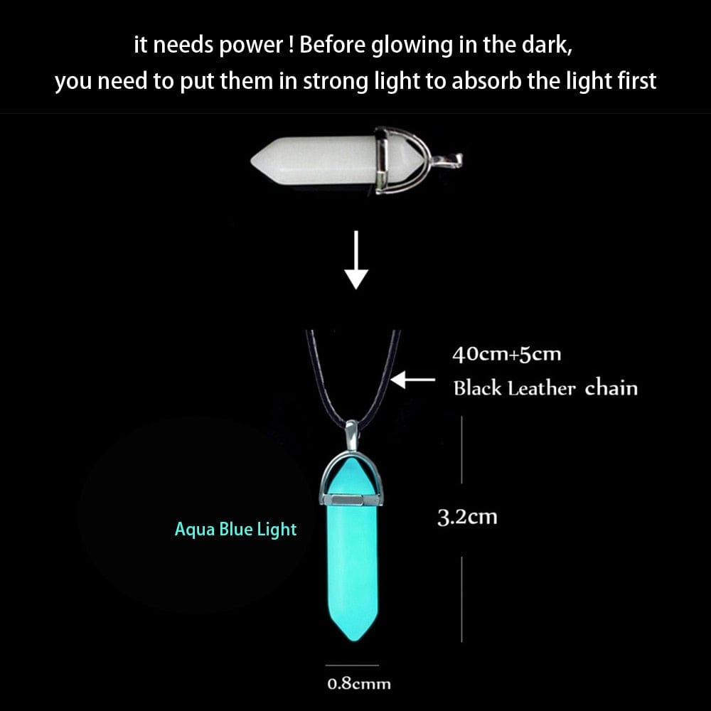 GeckoCustom Luminous Glowing Arrow Pendant Necklace Knight Spear Necklace Glow In The Dark Pike Necklace for Women Men Halloween Gift ygs01AB1