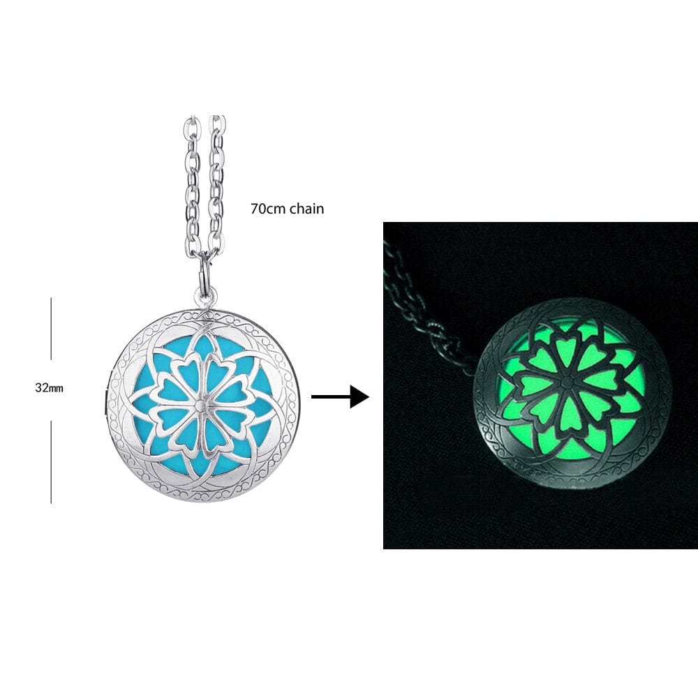 GeckoCustom Luminous Glowing Arrow Pendant Necklace Knight Spear Necklace Glow In The Dark Pike Necklace for Women Men Halloween Gift Green Lotus