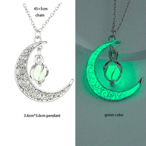 GeckoCustom Luminous Glowing Arrow Pendant Necklace Knight Spear Necklace Glow In The Dark Pike Necklace for Women Men Halloween Gift Spiral Moon