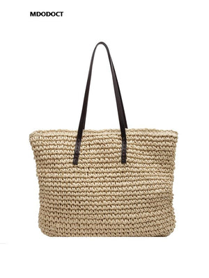 GeckoCustom Luxury Design Straw Woven Tote Bags Summer Casual Large Capacity Handbags New Fashion Beach Women Shoulder Simple Style Shopping