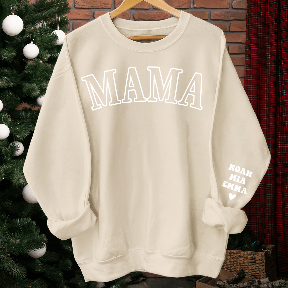 GeckoCustom Mama With Kid Names On Sleeve Sweatshirt Personalized Gift TA29 890086