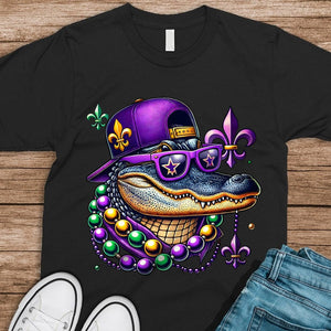 GeckoCustom Mardi Gras Fat Tuesday Dark Shirt Mardi Beads Louisiana Mardi Party Gift CH07 895188 Basic Tee / Black / S