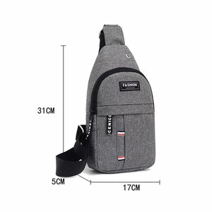 GeckoCustom Men Chest Bags Casual Waist Bags USB Charging Earphones Cable Hole Crossbody Bags Shoulder Nylon Waist Packs Sling Bag