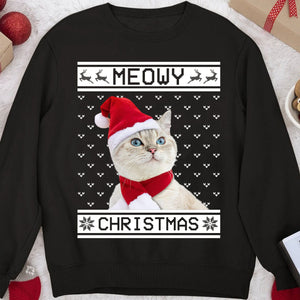 GeckoCustom Meowy Christmas Personalized Cat Lover Sweater Christmas NA29