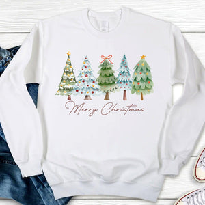 GeckoCustom Merry Christmas Trees Christmas Sweatshirt HO82 893204