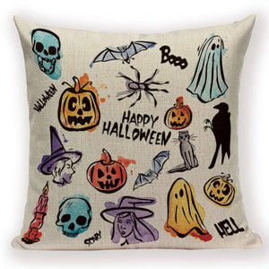 GeckoCustom Merry Halloween Trick or Treat Happy Halloween Demon Creative  Festival Decor Home Adult Birthday Decoration Bed Cushion Cover L1692-6 / 45-45cm