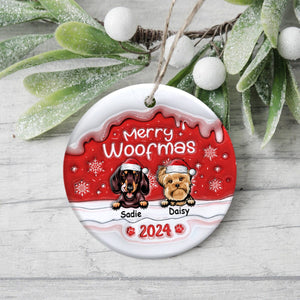 GeckoCustom Merry Woofmas Dog Personalized 3D Inflated Effect Printed Ornament N304 HA75 891474