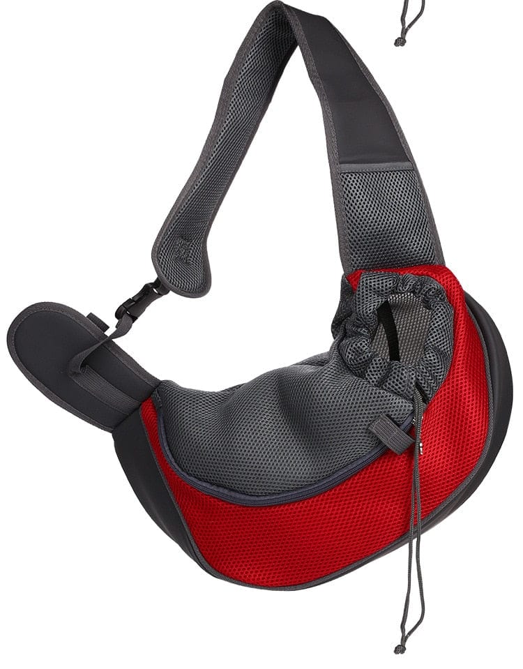 GeckoCustom Mesh Oxford Pet Outdoor Travel Pet Puppy Carrier Handbag Pouch Single Shoulder Bag Sling Mesh Comfort Travel Tote Shoulder Bag Red / S