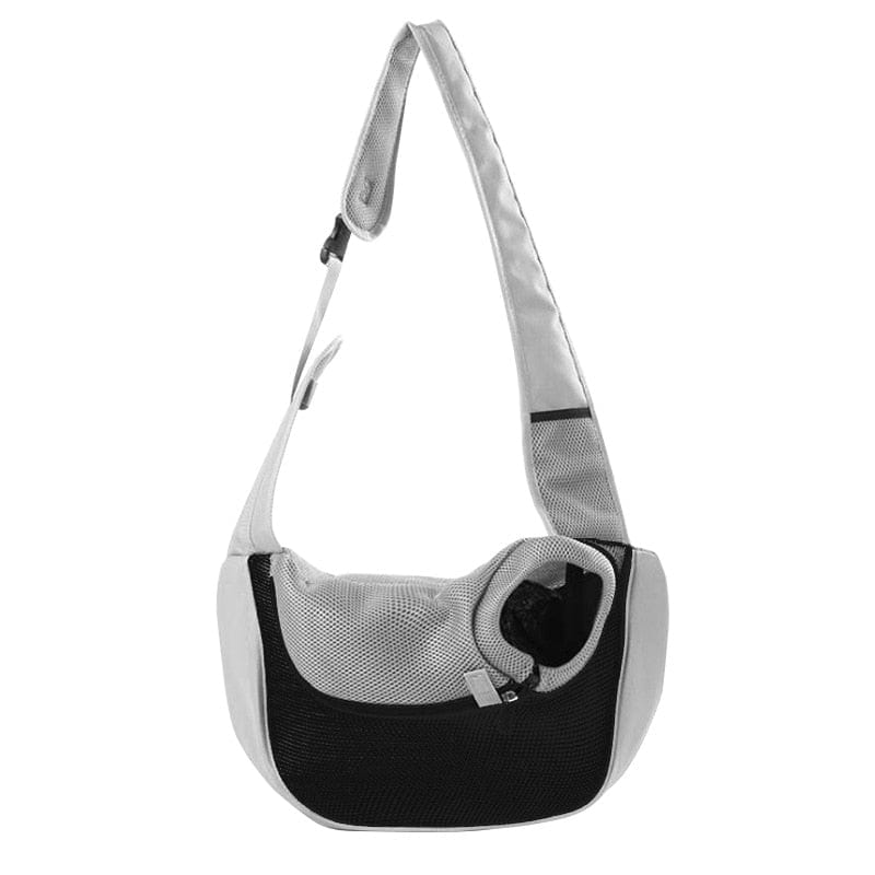 GeckoCustom Mesh Oxford Pet Outdoor Travel Pet Puppy Carrier Handbag Pouch Single Shoulder Bag Sling Mesh Comfort Travel Tote Shoulder Bag New black / S
