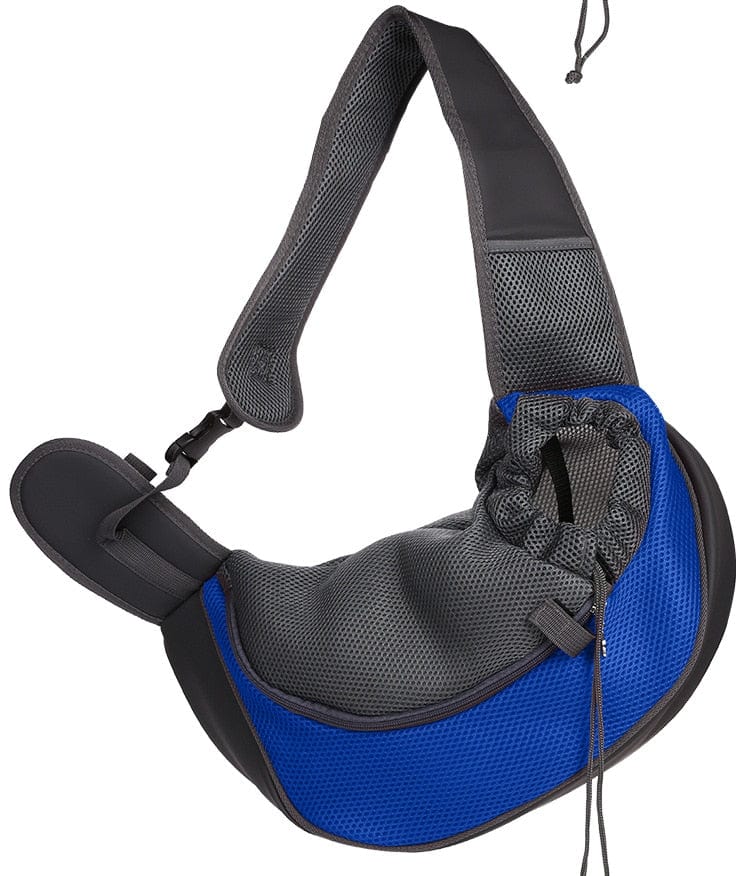 GeckoCustom Mesh Oxford Pet Outdoor Travel Pet Puppy Carrier Handbag Pouch Single Shoulder Bag Sling Mesh Comfort Travel Tote Shoulder Bag Blue / S