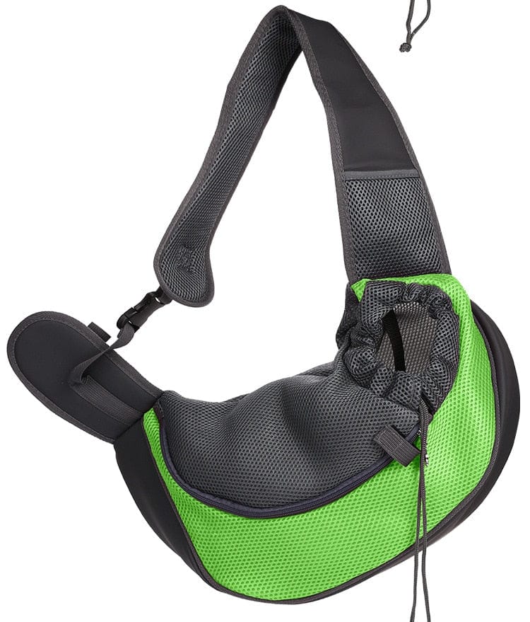 GeckoCustom Mesh Oxford Pet Outdoor Travel Pet Puppy Carrier Handbag Pouch Single Shoulder Bag Sling Mesh Comfort Travel Tote Shoulder Bag Green / S