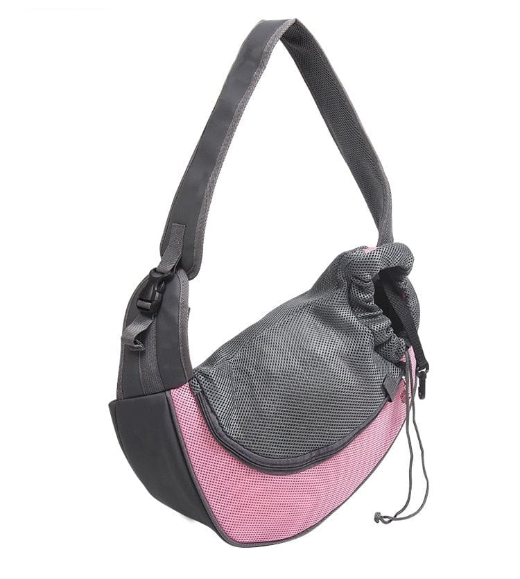 GeckoCustom Mesh Oxford Pet Outdoor Travel Pet Puppy Carrier Handbag Pouch Single Shoulder Bag Sling Mesh Comfort Travel Tote Shoulder Bag HOT Pink / S