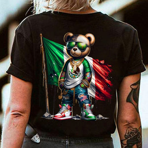 GeckoCustom Mexico Flag Teddy, Cartoon Bear, Cool Mexican Flag Bear Back Shirt HA75 891486