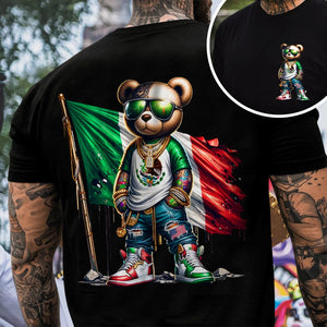 GeckoCustom Mexico Flag Teddy, Cool Mexican Flag Bear Front And Back Shirt HA75 891478