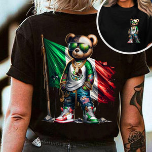 GeckoCustom Mexico Flag Teddy, Cool Mexican Flag Bear Front And Back Shirt HA75 891478