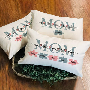 GeckoCustom Mom We Love You to Pieces Mother Medium Pillow Personalized Gift NA199 890399