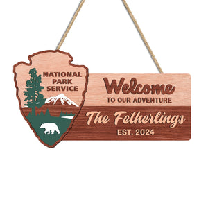 GeckoCustom National Park Welcome To Our Adventure Sign Personalized Gift T368 890144