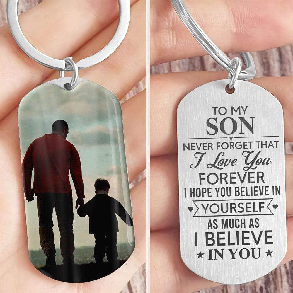 GeckoCustom Never Forget That I Love You Forever Grand Son Family Metal Keychain HN590 No Gift box