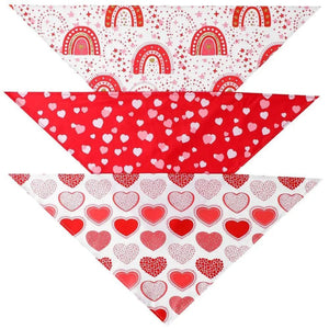 GeckoCustom NEW Pet Dog Triangle Scarf Love-heart Pattern Saliva Towels Soft Comfortable Pet Bandana Bib For Valentine Day Decor