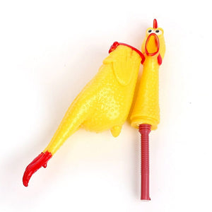 GeckoCustom New Pets Dog Squeak Toys Screaming Chicken Squeeze Sound Dog Chew Toy Durable Funny Yellow Rubber Vent Chicken 17CM 31CM 40CM